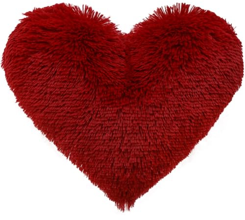 JAWSEU Valentinstag Herzkissen dekoratives Plüsch Wurfkissen Herzkissen Kissen, Valentinstagskissen Herzform Wurfkissen Überwurfkissen weichem Plüsch Puppenspielzeug Plüschkissen für Sofa Autos