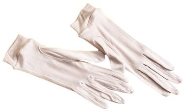 CLSSLVVBN Zarte Spitzenhandschuhe für Frauen, Hochzeiten und Partys, Elegante Damen Hochzeitshandschuhe, Seidenhandschuhe, Lange Handschuhe, Beige