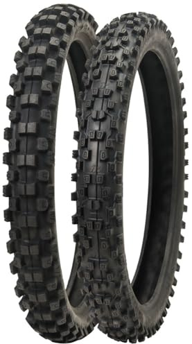 Tusk Ground Wire E-Motorcycle Tire Set 70/100x19 42M Front, 80/90x19 46M Rear Compatible with | E Bike | Surron | Segway Talaria | Electric Dirt Bike | Enduro