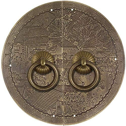 Türklopfer im Vintage-Stil, antikes Messing, langlebig, wasserdicht, Türklopfer, rustikaler Möbelgriff, ideal für Kleiderschrank, Fenster, Schrank (Bronze-Schraube, D: 18 cm)