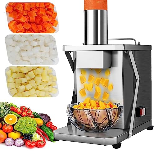 Tritatutto e cubettatrice per Verdure, Tritatutto Elettrico 5 in 1 Commerciale, Tritatutto per Verdure da 200 W trituratore Automatico per Cipolla, Patate, Robot da Cucina, macchin