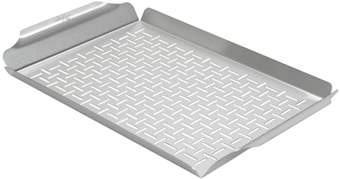 LITTLE GRIDDLE - Large Pro Grill Pan, High sidewalls with built-in handles, Stainless Steel Material, Big Food Capacity and Vented Design - Durable and Easy to Clean