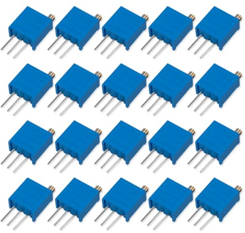 Innfeeltech 20 Stück 10K Ohm Multiturn Trimmer Potentiometer Blau Einstellbarer Variabler Widerstand