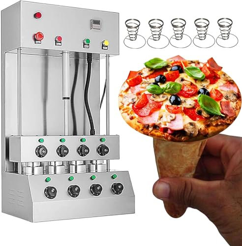 KEhtu Macchina per Coni Pizza Professionale, Macchina per La Formatura di Coni Pizza, Resa: 4 Pezzi/Ora, Temperatura Regolabile, per Ristoranti, Pasticcerie, Panifici, Negozi di Bevande