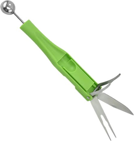 Cabilock Cuchara De Melón Inoxidable Herramienta Multifuncional Para Cortar y Frutas Para Ensaladas y Postres De Limpiar y Antirustica