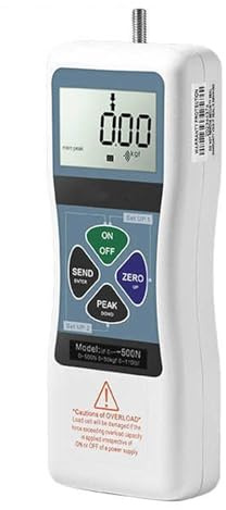 Dinamometro digitale, dinamometro push-pull, dinamometro con 5 sonde, modalità picco e tempo reale, uscita dati, ricaricabile, for prove di forza in laboratorio, prove distruttive(500N)