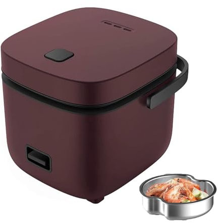 Cuiseurs à Riz Petits pour 2 Personnes, Mini cuiseur à Riz pour boulettes de Riz de 1,2 Litre, avec Fonction de Maintien au Chaud, Marron