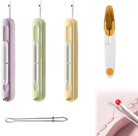 2 in 1 Enhebrador de Agujas de Coser a Mano Hilador de Hilo Facil Enhebradores de Agujas de Coser 3 Piezas con Tijeras de Costura y Pinzas diseño retráctil para Todo Tipo de proyectos de Costura