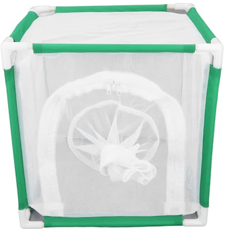 DIRBAK Butterfly Habitat Cage, Cube Mesh Enclosure with Sleeve Door, Portable Observation Cage for Indoor Outdoor Use, 12x12x12 Inches
