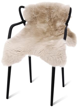 Decorating Sheepskins Piel de oveja australiana premium para silla, 100 x 60 cm [4-6 cm de lana], inodora, piel de cordero auténtica, alfombra para el sofá, piel de oveja