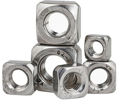 Ecrous carrés en Acier Inoxydable, Ecrous carrés Écrou carré en Acier Inoxydable 304, écrou quadrangulaire, écrou épais/Fin, Bouchon à vis Fin, 5 à 50 pièces(M5 Thin (50Pcs))