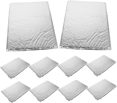 MUCKLILY Lot de 10 Coussins D’isolation du Moteur, Tapis Insonisant en Fibre de Verre et Caoutchouc, Isolation Thermique pour Portes et Compartiment Moteur