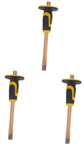Amosfun 3 Pezzi scalpello da muratura mano scheggiatura martello da roccia calcolo Piatto chiesl in muratura strumenti per la lavorazione del legno Lega di acciaio al tungsteno