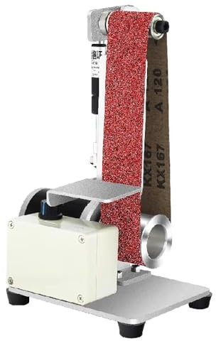 Mini-Elektro-Bandschleifer, 300 W Schleif- und Poliermaschine für Holz und Metall, Messerschärfer und Doppelschleifer mit verstellbarem Arbeitstisch, AC 220 V