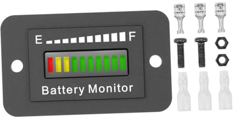 Housoutil Golf Cart Battery Gauge Meter 12v-72v Adjustable Battery Display Tool for Electric Vehicles Forklifts and Golf Carts with Led Indicator Black Color