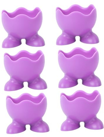 ELAYARD 6 Piezas Hueveras de Silicona con Soporte para Cocer Huevos Cocina Mesa Fácil Limpieza