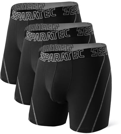 Separatec Men's Boxer Shorts Plain Bamboo Rayon with Separate Bags Underwear Pack of 3 Boxer Shorts Stylish Multicolored Trunks Black x 3 XL
