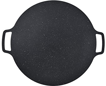 Fdit Panna di Grill Coreana, Padella Antiaderente Padella Rotonda Rotonda BBQ BBQ PERCHLE per Cottura Elettrica a Gas a Gas Grigio Interno o Esterno (41 cm)