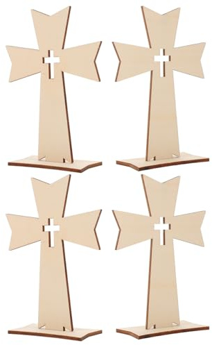 Healeved 4 Piezas De Cruz De Cruz De Regalo Para Bautizo Decoración Del Hogar De Mesa Para Altar Para Iglesia
