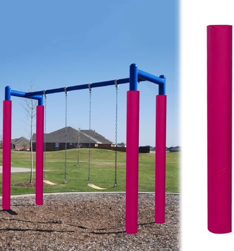 EXCLURA Basketball Pfostenpolster Schutzpolster für Spielplatzpfosten (Schaukelgestell), 213 cm Lang, Dickes Schaumstoffpolster für Basketballkorbpfosten, Runde Säulenabdeckung(Pink A,2 in (5 cm))