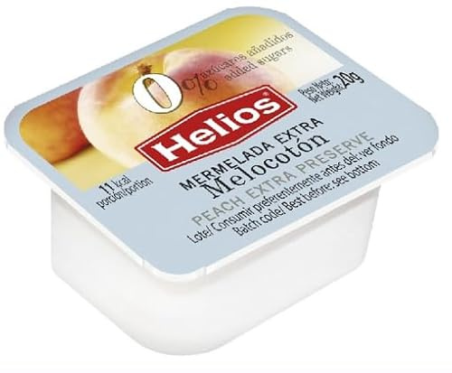 Helios Confiture de Pêche Diet en Portions, Boîte de 80 Sachets de 20g, Pour la Restauration