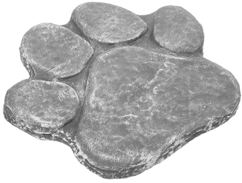 VICASKY Pierre Tombale pour Chien en Résine Grise, Forme de Patte Unique, Décoration Commémorative Solide pour Jardin et Pelouse, Ornement Funéraire Extérieur pour Animaux de Compagnie