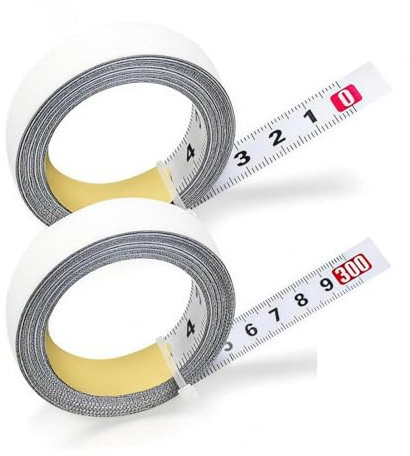 2 pezzi di metro metallico autoadesivo da 3 m, metro a nastro graduato, accessorio da banco da lavoro, sega circolare, guida, righello per la lavorazione del legno, adesivo, metrico, tavolo da sega, t