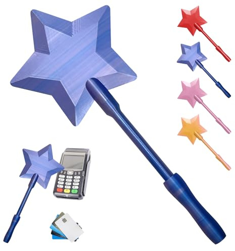 LIZANQU Varita Tarjeta Credito, Estrella para Tarjeta de Crédito, Credit Card Wand, para Niños Adultos, Supermercado, Restaurante y Tienda (Blue)