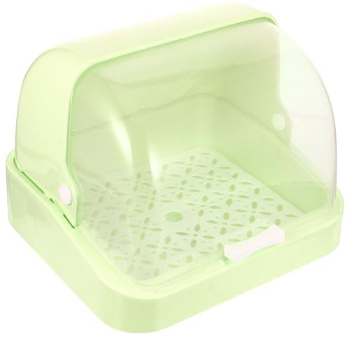 LIFKICH Caja para Guardar Biberones con Cubierta y Bandeja de Drenaje, Material Pp Azul, Organizador Compacto para Productos de Ñiño y Alimentación Infantil