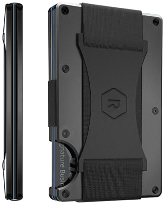 Ridge Wallet for Men - Slim Minimalist Compact Wallet and Card Holder, RFID Protected Front Pocket Wallets for Men with Integrated Cash Strap (Gunmetal)
