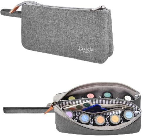 Luxja Bolsa de Viaje para Aceite Esencial para 9 Botellas, Gris | Organizador para Aceite Perfumado y Accesorios