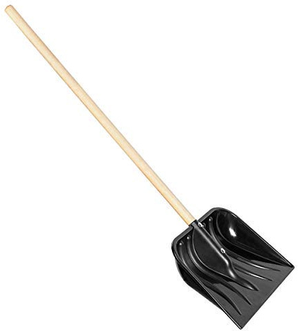 Snow Shovel Heavy Duty Sturdy Plastic Head with Wooden Handle
