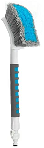 New Water Fed Car Wash Brush Cleaning Durable Long Handle Jet Spray Hose Fitting