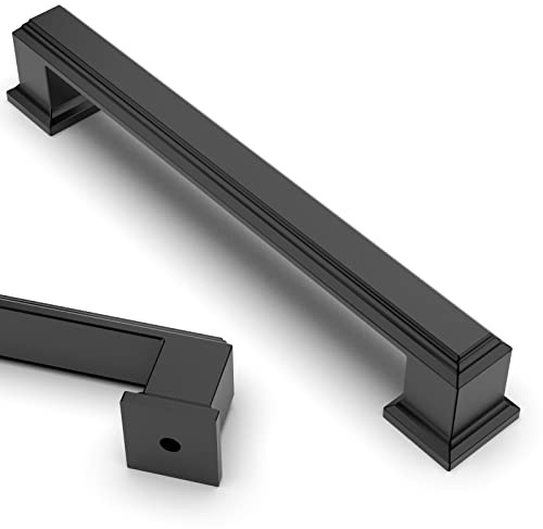 Asidrama 10 Pack 5 Inch(128mm) Matte Black Kitchen Cabinet Handles Cabinet Pulls Kitchen Cabinet Hardware for Cupboard Drawer Pulls