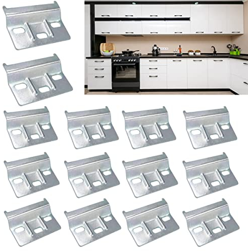 14 Pièces Rail De Suspension,Zodors Pièce De Suspension D'armoire Plaque Support Mural Connecteur De Meuble Cintres Pour Plaque Murale En Acier Pour Armoire Penderie Meubles