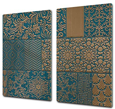 Concept Crystal Asse da cucina in VETRO temperato – Tagliere in vetro – pezzo UNICO (60x52 cm) o DUE pezzi (30x52 cm ognuno); D26 Texture e piastrelle 2 Serie