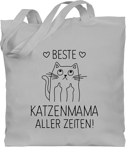 Shirtracer - Baumwolltasche - Katzenbesitzer Geschenk Katze - Beste Katzenmama aller Zeiten schwarz