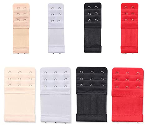 Bessy shop Bra Extender Set,Bra Strap Extenders Extensions,8 Pcs Bra Extender Bra Band Women's Soft Comfortable Elastic Bra Extenders Bra Elastic Extender Set 3 Rows x 3 Hooks, 3 Rows x 2 Hooks