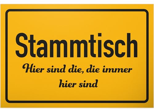 DankeDir! Stammtisch - Schild 30 x 20 cm - Geschenkidee Deko Kameraden Freunde Geschenk Partydeko Party - lustiger Spruch Spruchschild Türschild Verein Wandschild Geburtstagsgeschenk