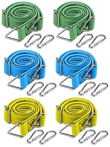 Navaris 6x Corde Elastiche Regolabili con Gancio - Elastici Portapacchi Bici Posteriore - Cinghie di Fissaggio Borse Moto - Corda Elastica per Teloni