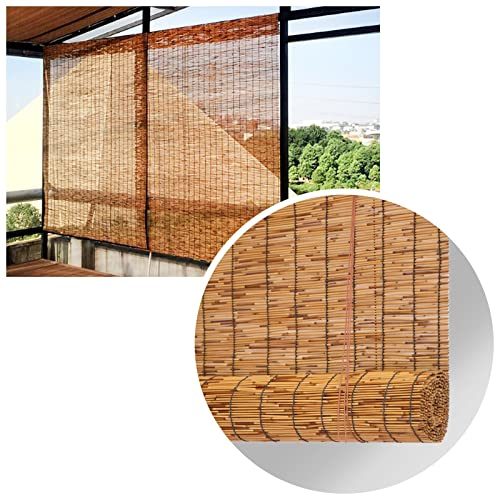 D2FASHION Bambusrollo Aussenbereich 90 100 110 120 140 150cm Breit, Bambus Jalousie Holzjalousie Ohne Bohren, Für Türen Und Fenster/Trennwände/Beschattung/Dekoration, Einfache Montage