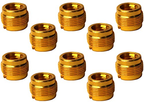 Mikrofonstativadapter Außengewinde 3/8 Innengewinde 5/8 | Aluminium, Goldfarben, 10 Stück, Einfacher Austausch, Präzises Gewinde, für Halterungen und Zubehör