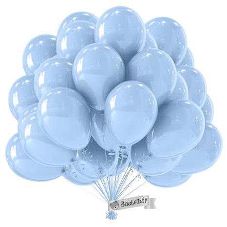 BIO Luftballons Blau [50 Stück]• MADE IN EU • Zertifiziert nachhaltige Bio Ballons • 100% Naturlatex •Regional hergestellt • Ø34 cm • Luftballons Geburtstag für Party, Hochzeit, uvm. Heliumgeeignet