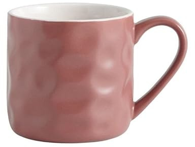 FülleMore kerative Keramiktasse Geschenktasse 400ml Große Kaffeetasse mit Henkel Kaffeebecher Teetasse Trinkbecher Milchbecher Bürotasse für Kalt- und Heißgetränke (Lila+Beige)