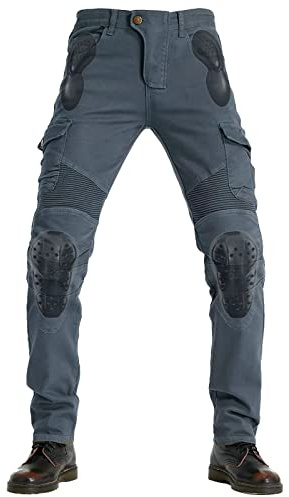 QIYUANT Motorradhose Herren Damen Wasserabweisend Motorrad Reiten Schutzhose Denim Jeans Stretch Jeanshose mit Abnehmbar Verbesserter Rüstung Knie-Hüftpolster