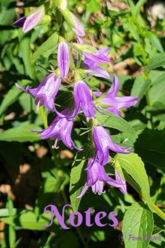 Notes Book 6x9 with Beautiful Purple Bellflowers on Glossy Cover: Paperback with 200 Lined Pages