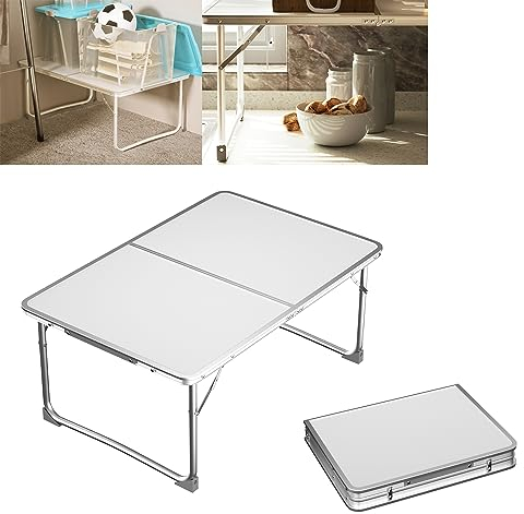 Klappbarer Laptoptisch, Betttablett, Leseständer, Computertisch, Frühstückstablett, Beistelltisch, 60 x 40cm weiß