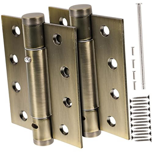 DOITOOL Charnières de Porte Automatique 2pcs en Alliage D'aluminium Ressort Auto-fermante, Robustes et Faciles à Ajuster pour Portes en Bois Standard Usage Résidentiel
