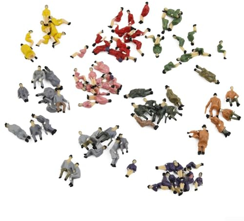 90 Stück Menschen Figuren 1:87 HO Maßstab Alle Sitzenden Personen Sitzen Figuren Passagiere Verschiedene Posen Bunte Modell Tiny People