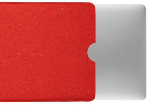CoverKingz Filz Hülle für MacBook Air 15 / Pro 15 - Notebook Tasche handgefertigt aus Wollfilz - hochwertige Laptophülle aus 100% Schurwolle - Moderne Handmade Filzhülle Case Rot